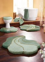 Badkamerset van Grund met goud glittergaren GROEN