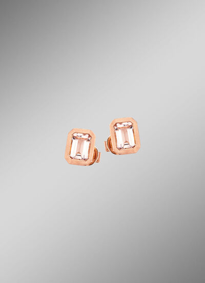 Gematteerde oorbellen met echte morganiet 