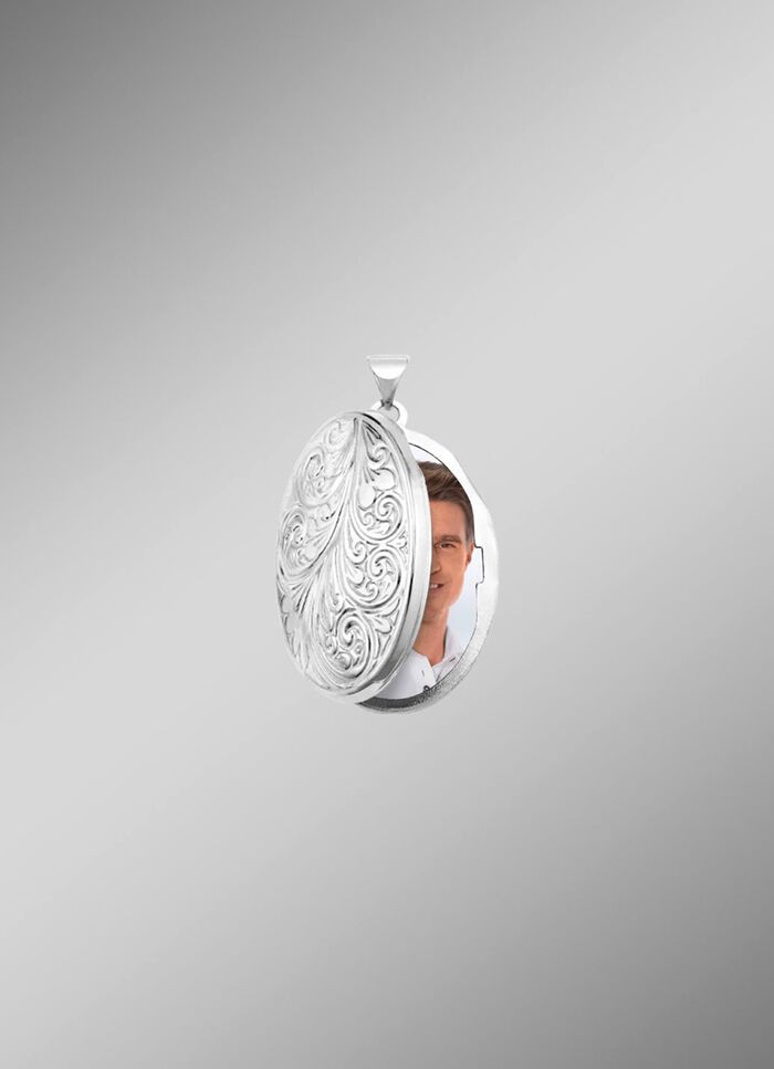 Elegante medaillon van zilver 925/- fijn 