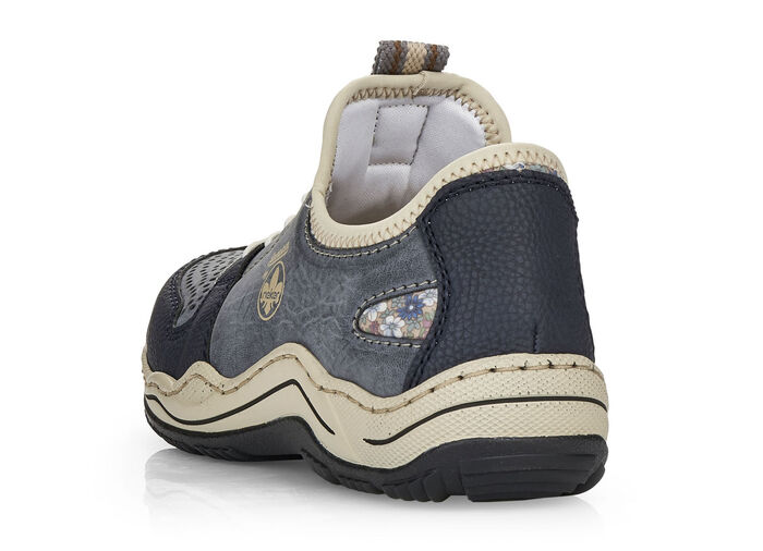 Rieker, sportieve damessneakers, met uitneembaar voetbed JEANSBLAUW/BEIGE