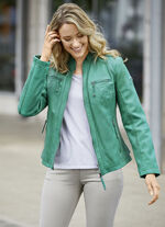 Kort leren jack van “Cabrini” 