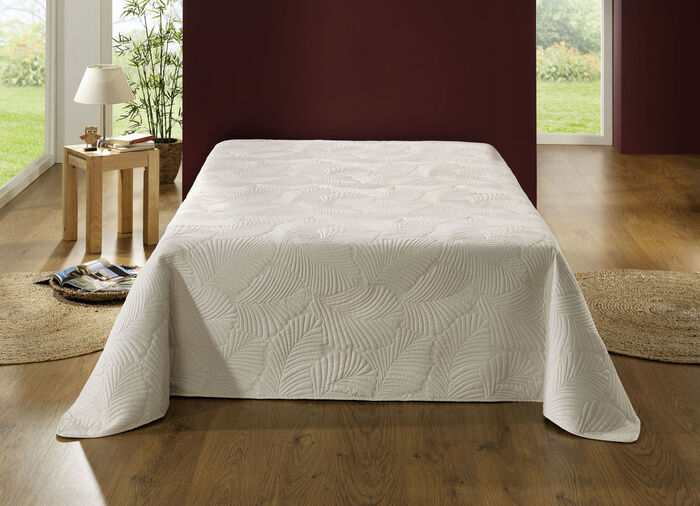 Gezellige sprei en bijpassende kussenslopen CRÈME