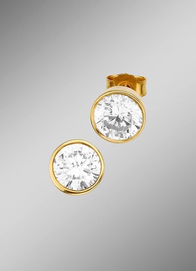 Oorbellen met synth. zirkonia 