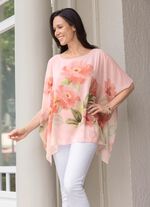 Poncho tuniek met ge&iuml;ntegreerde top 