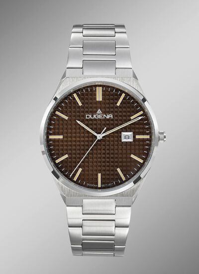 Dugena quartz herenhorloge met roestvrijstalen bandkast 