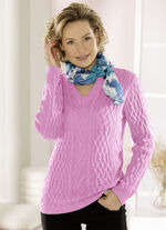 Trui van een structuurmix ROSÉ