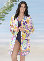Lange blouse met lange mouwen en randprint 