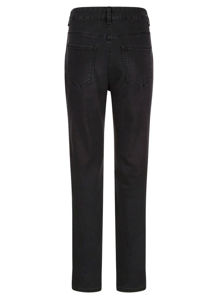 Jeans met leuke applicaties en strass steentjes 