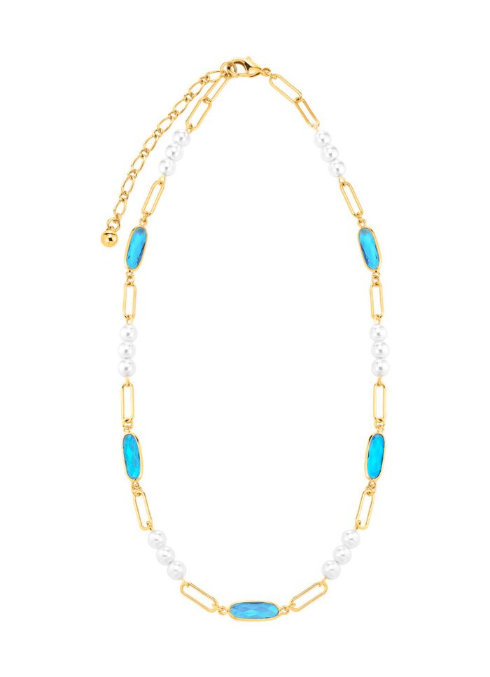 Sieradenset, 3-delig, van messing met kristalstenen 