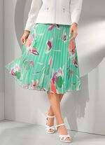 Geplooide rok met bloemenmotief 