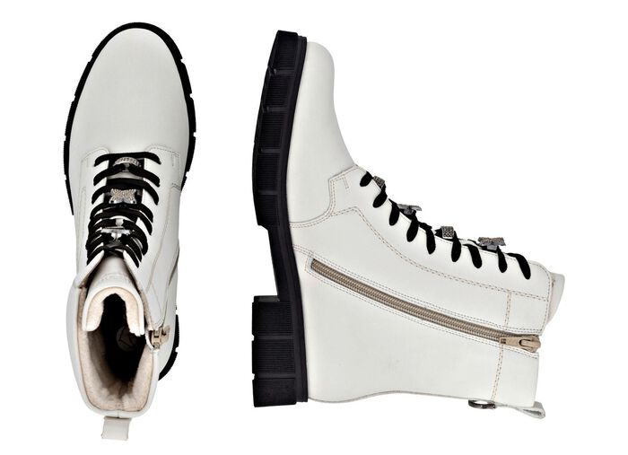 Remonte, chique dames enkellaarsjes, winterschoenen, breedte G, met rits NATUURLIJK WIT