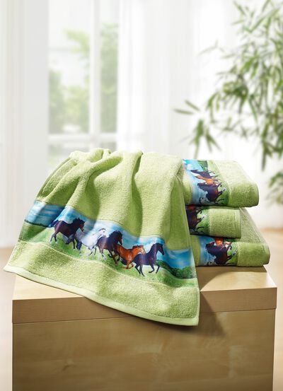 Badstofserie met bijzonder hoogwaardige bedrukte rand 