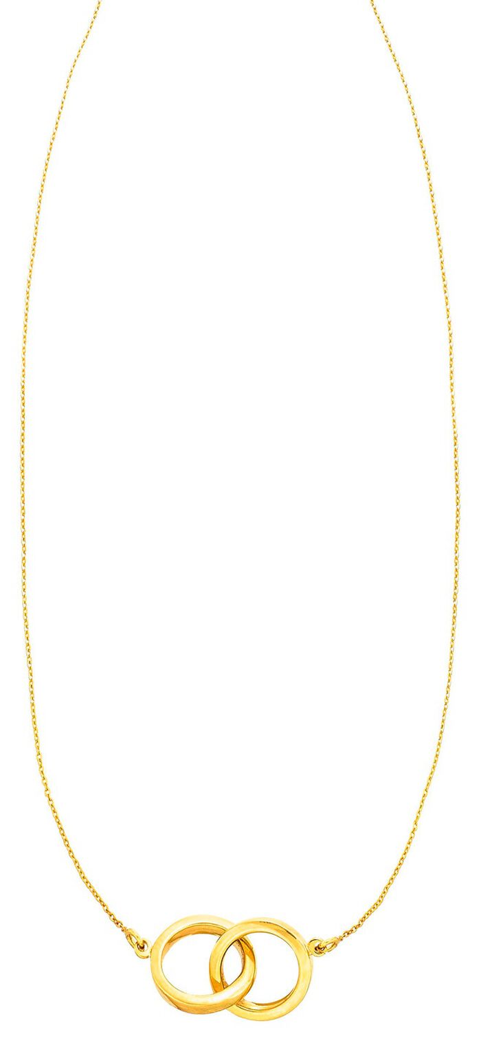 In een prachtig ontwerp: Halsketting met 2 ringen 
