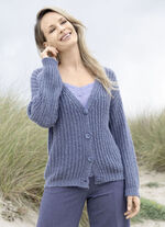 Cardigan met paillettengaren JEANSBLAUW GEMÊLEERD