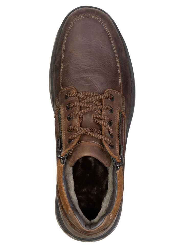 GINO GALANTE, gevoerde herenlaarzen, winterschoenen, met lamsvacht MARONE