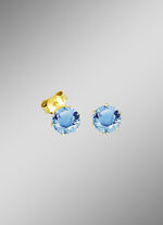 Oorknopjes met blauwe topaas 