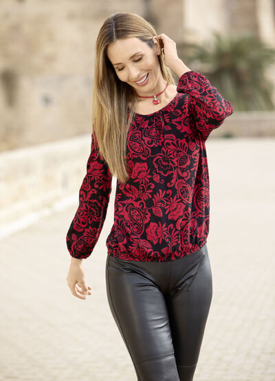Tuniek met decoratieve plooien 