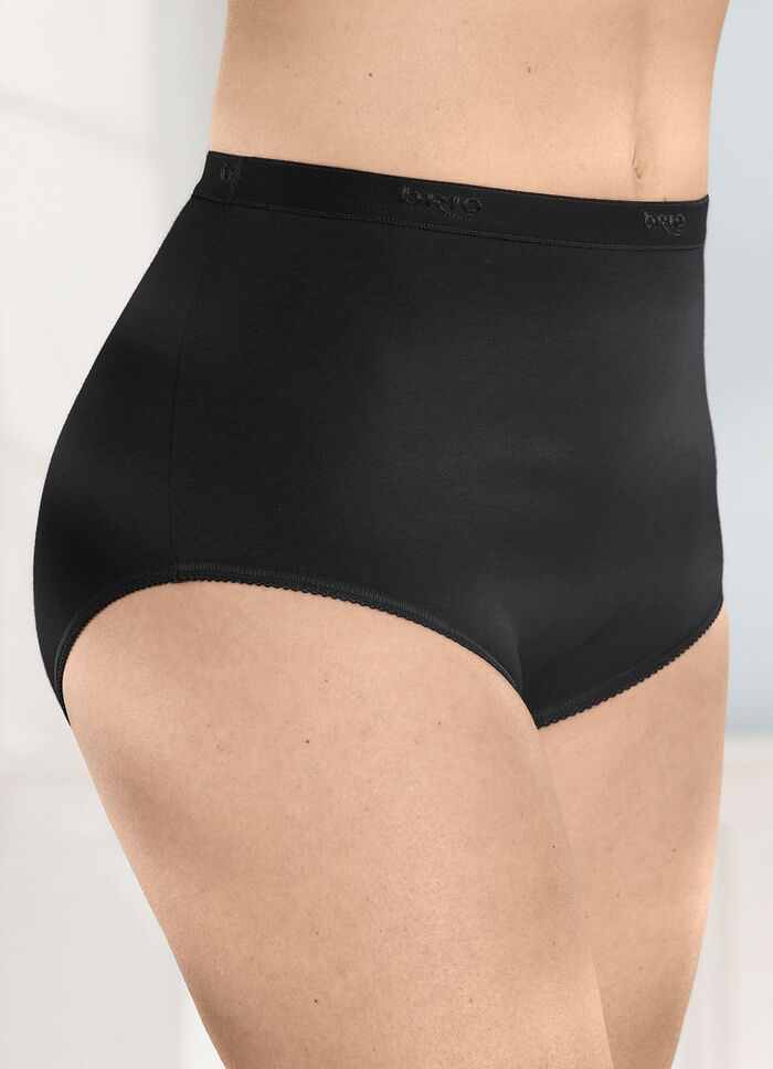 brio lingerie vijf-pack slips met elastische boorden 3X ROT, 2X SCHWARZ