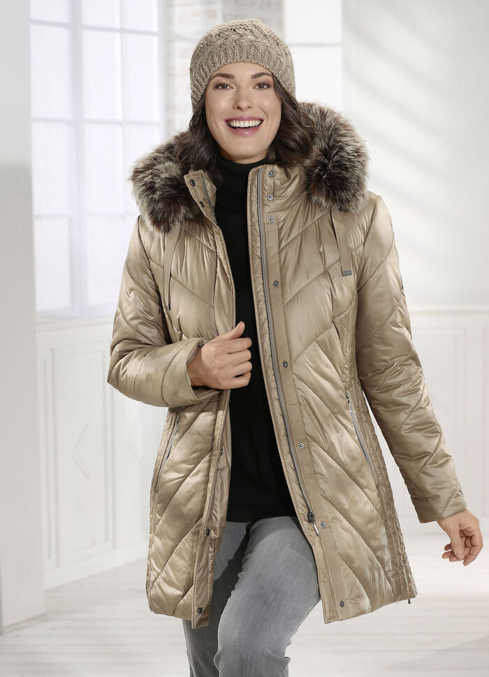 Jas met afneembare capuchon GOUDBEIGE