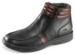 GINO GALANTE, gevoerde herenlaarzen, winterschoenen, met uitneembaar voetbed ZWART-BOURGOND