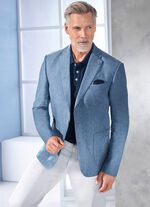 Jas in 3 kleuren MIDDENBLAUW GEM&Ecirc;LEERD