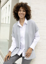 Gebreid vest met structuurpatroon GRIJS GEMÊLEERD