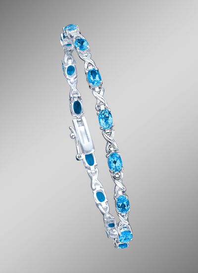 Armband met echte blauwe topazen 
