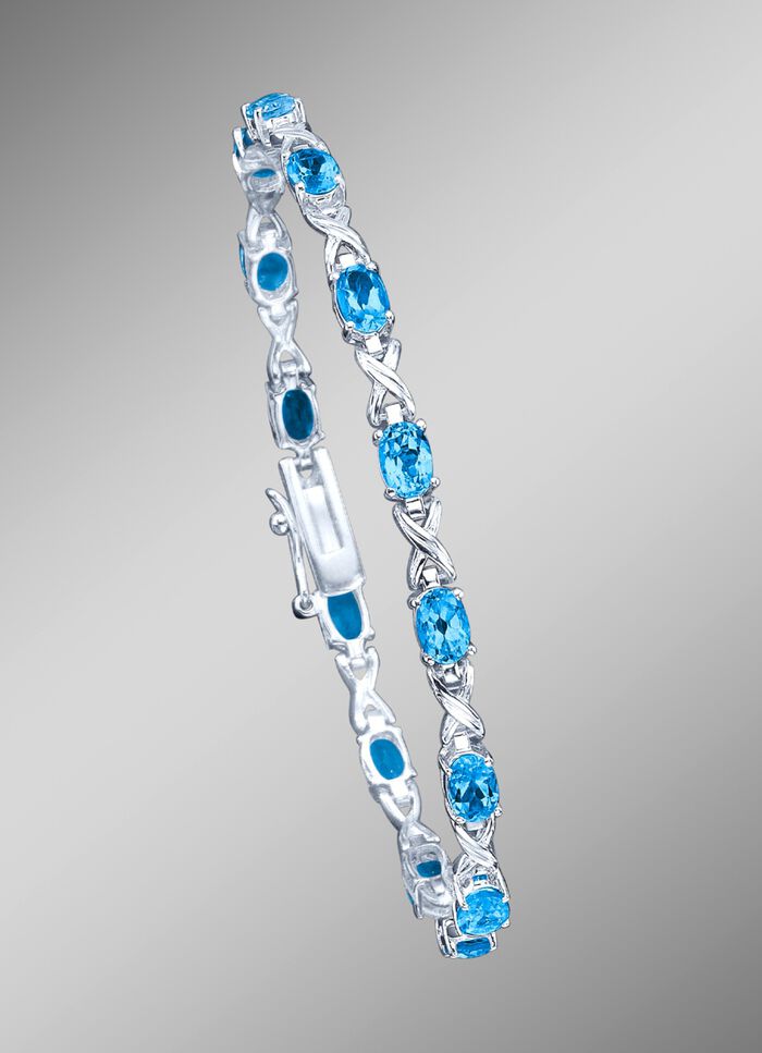 Armband met echte blauwe topazen 