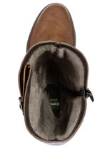 Remonte, gevoerde dameslaarzen, winterschoenen, breedte G, met lamsvacht COGNAC