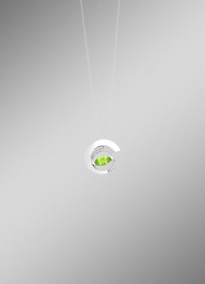 Hanger met echte peridoot en synthetische zirkonia 