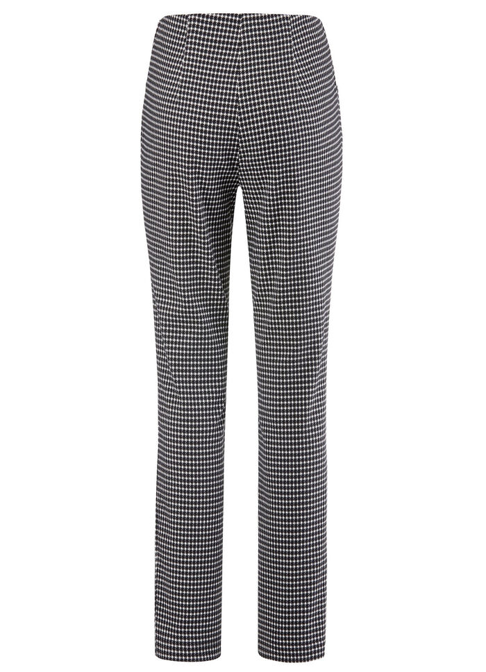 Broek met trendy pied-de-poulemotief ECRU-ZWART