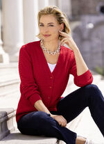 Vest met kabelpatroon ROOD