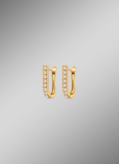 Stijlvolle roestvrijstalen creolen met kristallen 