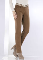 Broek met sportieve chic COGNAC