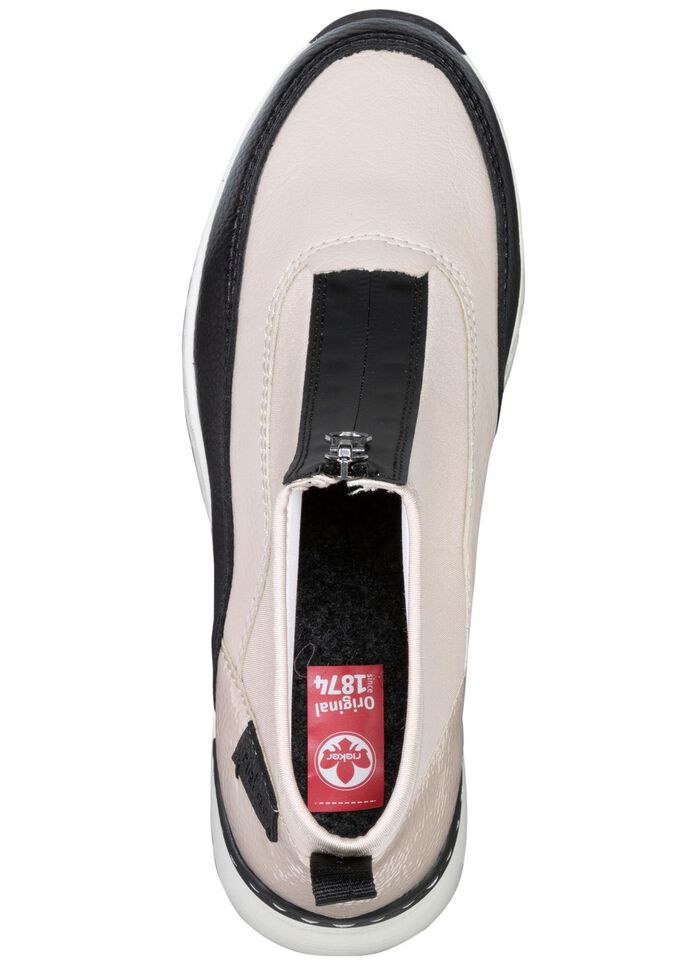 Rieker, stijlvolle dameslaarzen, breedte G, met rits ECRU-ZWART