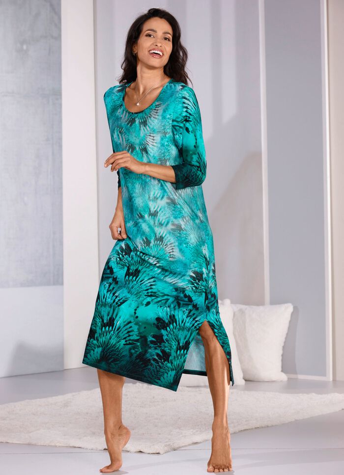 Nachthemd van Laurina met inkjetprint en elastaan 