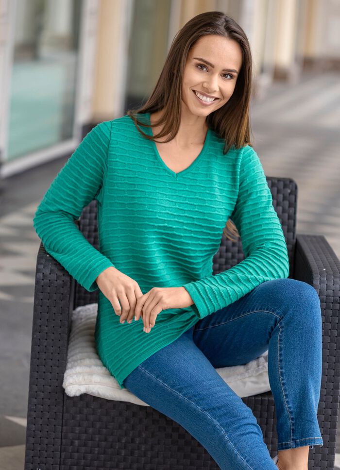 Trui met structuurstrepen 