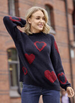 Trui met hartjes als jacquardpatroon 