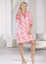 Twee-pack nachthemden tot op de knie met knoopsluiting 