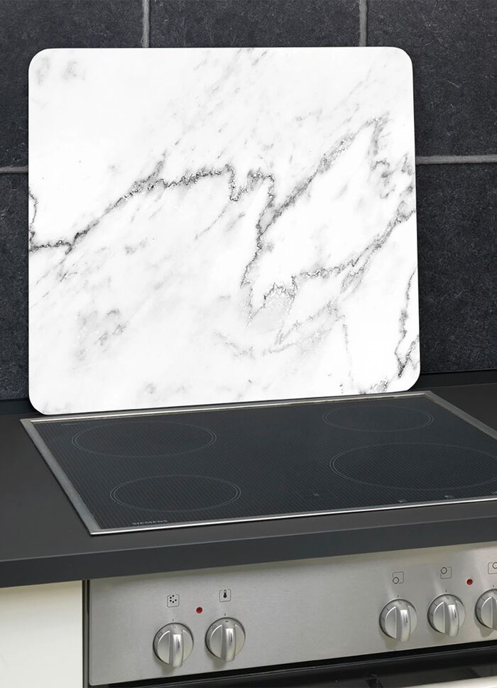 Wandpaneel van glas met marmerlook 