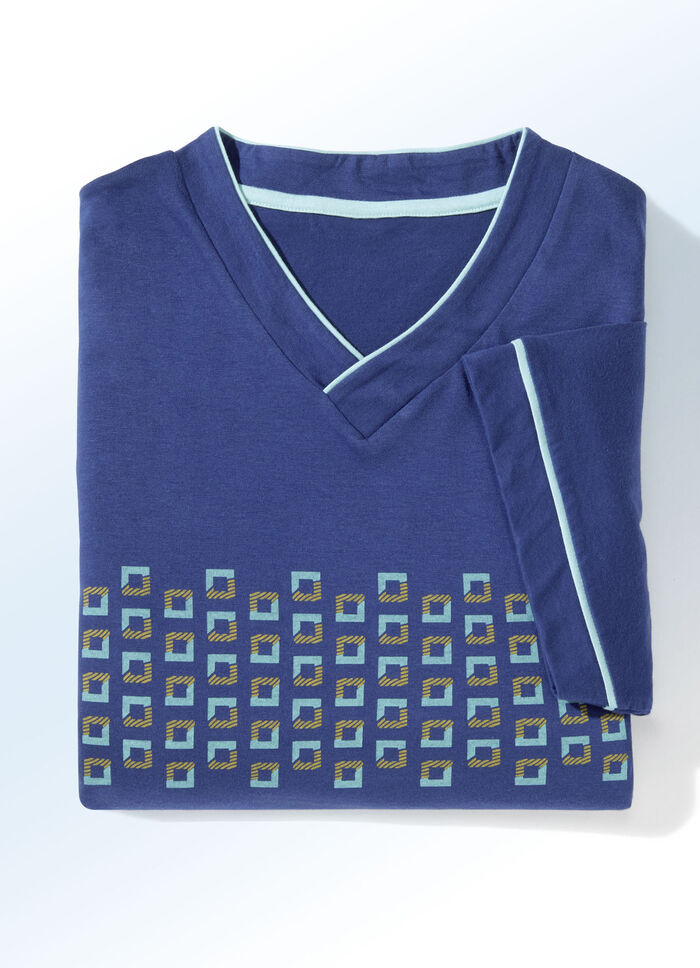 Duopack nachthemden met V-hals en zijsplitten 