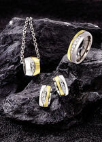 Damesring in bicolor met synthetische zirkonia 