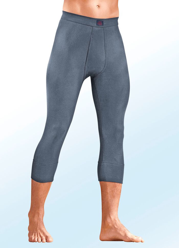 Set van twee 3/4 onderbroeken, van fijne ribstof, met gulp, meerkleurig 