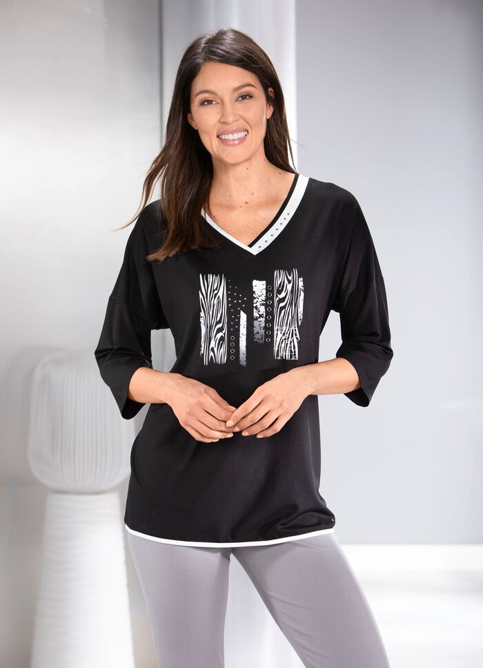 Shirt met contrasterende print 