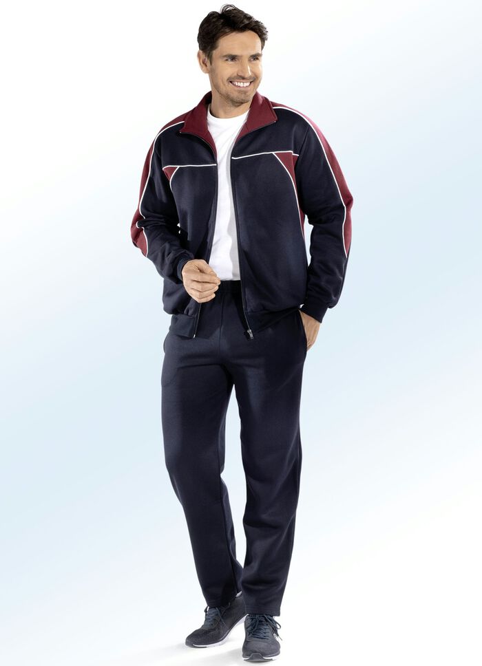 Vrijetijdspak met zijzakken MARINE-BORDEAUX