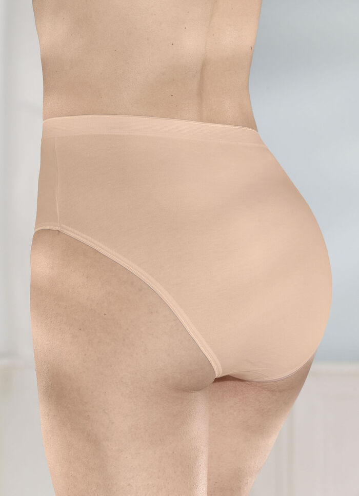 brio lingerie vijf-pack slips met glanzende rand PUDER