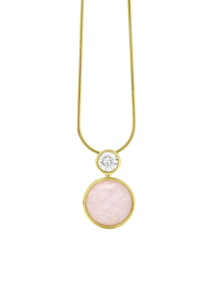 Verleidelijke elegantie: hanger met roze chalcedoon 