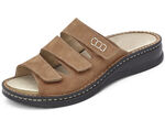 Mubb, comfortabele herenmuiltjes, breedte H, met uitneembaar voetbed COGNAC