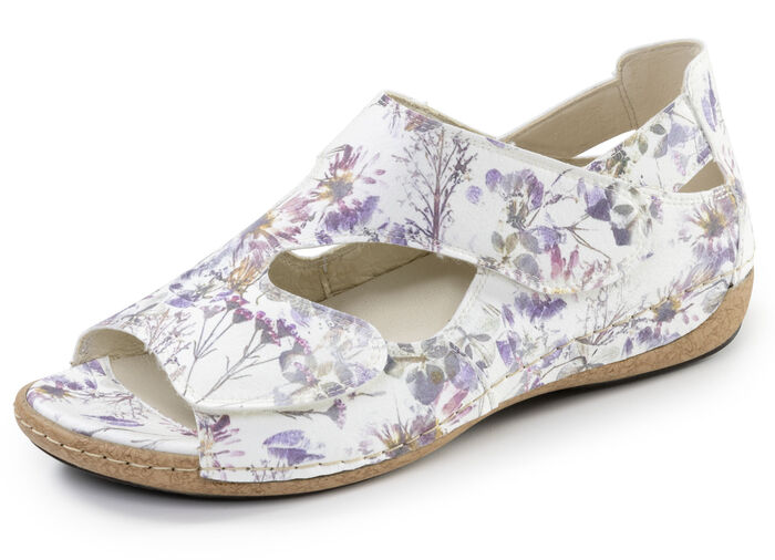 Waldläufer, comfortabele damessandalen, breedte H, met uitneembaar voetbed ECRU-BUNT