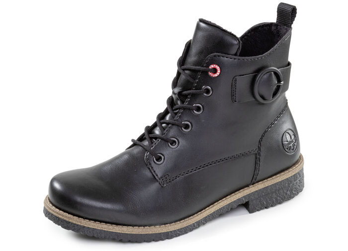 Rieker, klassieke dames enkellaarsjes, met rits SCHWARZ